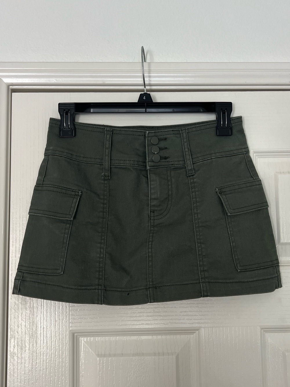 Vanilla Star Olive Mini Skirt with Cargo Pockets